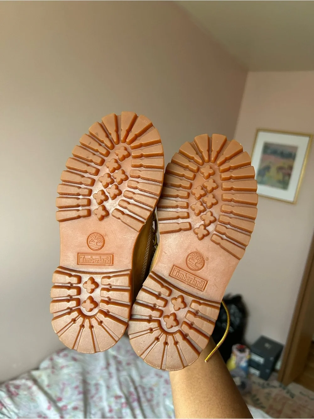 Timberland Kids Wheat Nubuck Hiking Boots with Yellow Laces